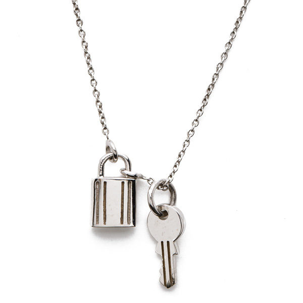 Small Lock and Key Necklace Sterling Silver Padlock Necklace -  Denmark